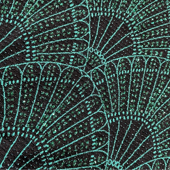 Divided h&m teal and black metallic glitter pencil skirt size small - Picture 3 of 3